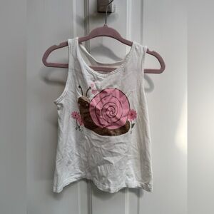 The Children's Place 2T Pink & White Girls Snail Floral Tank Top Blouse
